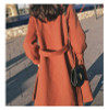 Winter Women Woolen Overcoat New long lantern sleeves woolen coat Winer Large Size female long section thick woolen coat