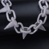 Punk Rivet Choker Bling Cubic Zircon Men's Hip hop Necklace