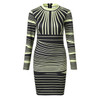 Sexy Dresses Party Night Club Dress 2020 Women Long Sleeves Bodycons Striped Printed Zipper Dress Winter Robe Femme Hiver