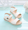 Women Sandals platform heel Leather hook loop metal Soft comfortable Wedge shoes