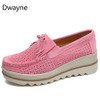 Women Flats Platform Loafers Ladies Elegant Genuine Leather Moccasins Shoes