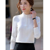 Office Suit for Woman Office Uniform Designs Elegant Full Sleeve White Slim Ruffle Blazer Skirt 2 Pieces Interview Suits ow0515