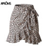 Aproms Multi Dot Print Short Mini Skirts Women Summer Ruffle High Waist Bow Tie Skirt Ladies Streetwear Slim Bottoms Saias 2019