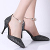 Stiletto  High Heeled  Ankle Strap  Point Toe  Date Event Pumps