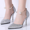 Stiletto  High Heeled  Ankle Strap  Point Toe  Date Event Pumps