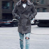 Winter Plain Lapel Thicken Woolen Long Coat With Faux Fur