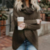 Maternity High Neck Pure Color Button Sweater