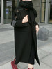 Longline Lapel Single Button Plain Pocket Woolen Coat