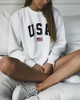 Casual Letter Print Round Neck Long Sleeve Loose Sweatshirts