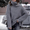 Casual Knit High Collar Long Sleeve Sweater