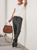 Fashion Elastic Strap Pure Colour Loose Casual Pants