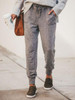 Fashion Elastic Strap Pure Colour Loose Casual Pants