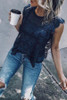 Round Neck  Plain  Blouses