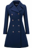 Lapel Double Breasted Plain Woolen Coats
