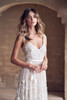 Tulle Appliques V-Neck Backless Romantic Bridal Gown