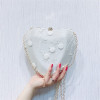 Heart Shaped Flower Embroidery Shoulder Bag