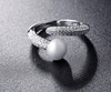 Cubic Zircon Pearl Adjustable Ring