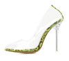 Transparent Leopard Grain Heel Stilettos