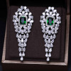 Water Drop Zircon Long Earrings