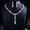 Crystal Zircon Earrings and Necklace Bridal Jewelry Set
