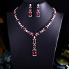 Crystal Zircon Earrings and Necklace Bridal Jewelry Set