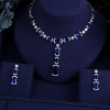 Crystal Zircon Earrings and Necklace Bridal Jewelry Set