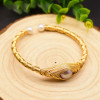 Natural Fresh Water Purple Pearl Adjustable Bangle