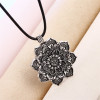 Vintage Lotus Flower Pendant Necklace
