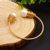 Handmade Natural Fresh Water Pearl Adjustable Bangle