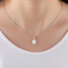 Oval Opal Necklace Pendant