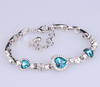 Ocean Heart Crystal Silver Bracelet