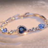 Ocean Heart Crystal Silver Bracelet
