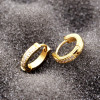 Semi-Circle Inlaid Zircon Hoop Earrings