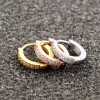 Semi-Circle Inlaid Zircon Hoop Earrings