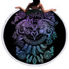Wolves Heart Round Beach Towel