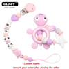 Baby Pacifier Clip Personalised Name Tortoise Silicone Baby Rattles Teething Soother Toy Dummy Clips  Holder  Russian name