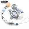 Baby Pacifier Clip Personalised Name Tortoise Silicone Baby Rattles Teething Soother Toy Dummy Clips  Holder  Russian name
