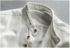 Men's Cotton Linen Long Sleeve Casual Slim Mandarin Collar Shirts