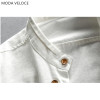 Men's Cotton Linen Long Sleeve Casual Slim Mandarin Collar Shirts