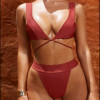 Sexy Plain Strappy High Waist Swimwear