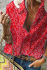 Turn Down Collar  Print  Blouses