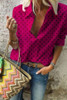 Turn Down Collar  Print  Blouses