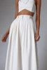 Commuting Cross Stand Collar Sleeveless Pure Colour High-Waist Suit