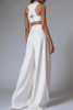 Commuting Cross Stand Collar Sleeveless Pure Colour High-Waist Suit