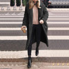 Woolen Long Lapels Solid Color Coat
