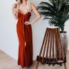 Sexy V Neck Lace Sleeveless Sling Maxi Dresses