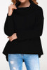 Cowl Neck Asymmetric Hem  Batwing Sleeve Sweatshirts