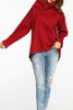 Cowl Neck Asymmetric Hem  Batwing Sleeve Sweatshirts