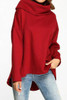 Cowl Neck Asymmetric Hem  Batwing Sleeve Sweatshirts