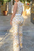 Sexy Retro Floral Print Sleeveless Jumpsuit